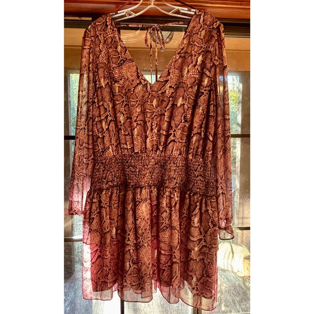 1.State Purple Python Print Dress - image 1